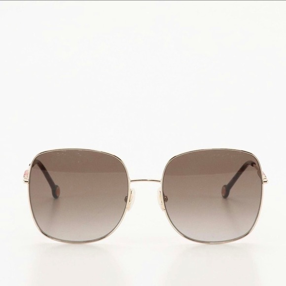 Carolina Herrera Accessories - Carolina Herrera Square Oversized Metal‎ Sunglasses CH0035S J5GHA Gold Brown NIB